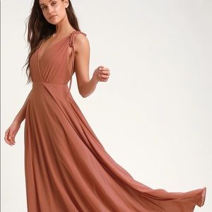Rusty Rose Pink Bridesmaid Maxi Dress